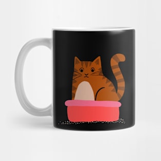 Funny Cat Litter Box Illustration Mug